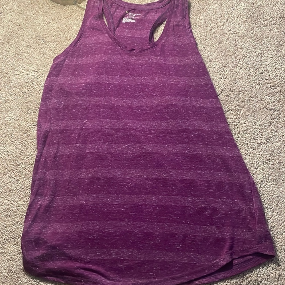 Tek Gear DryTek Racerback Tank Top Purple Striped Size Large